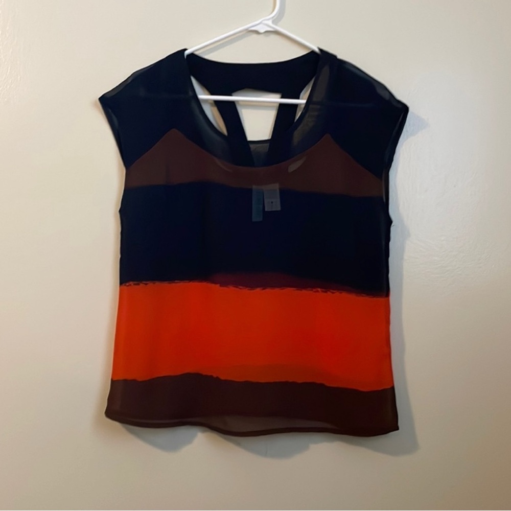 Womens color block blouse